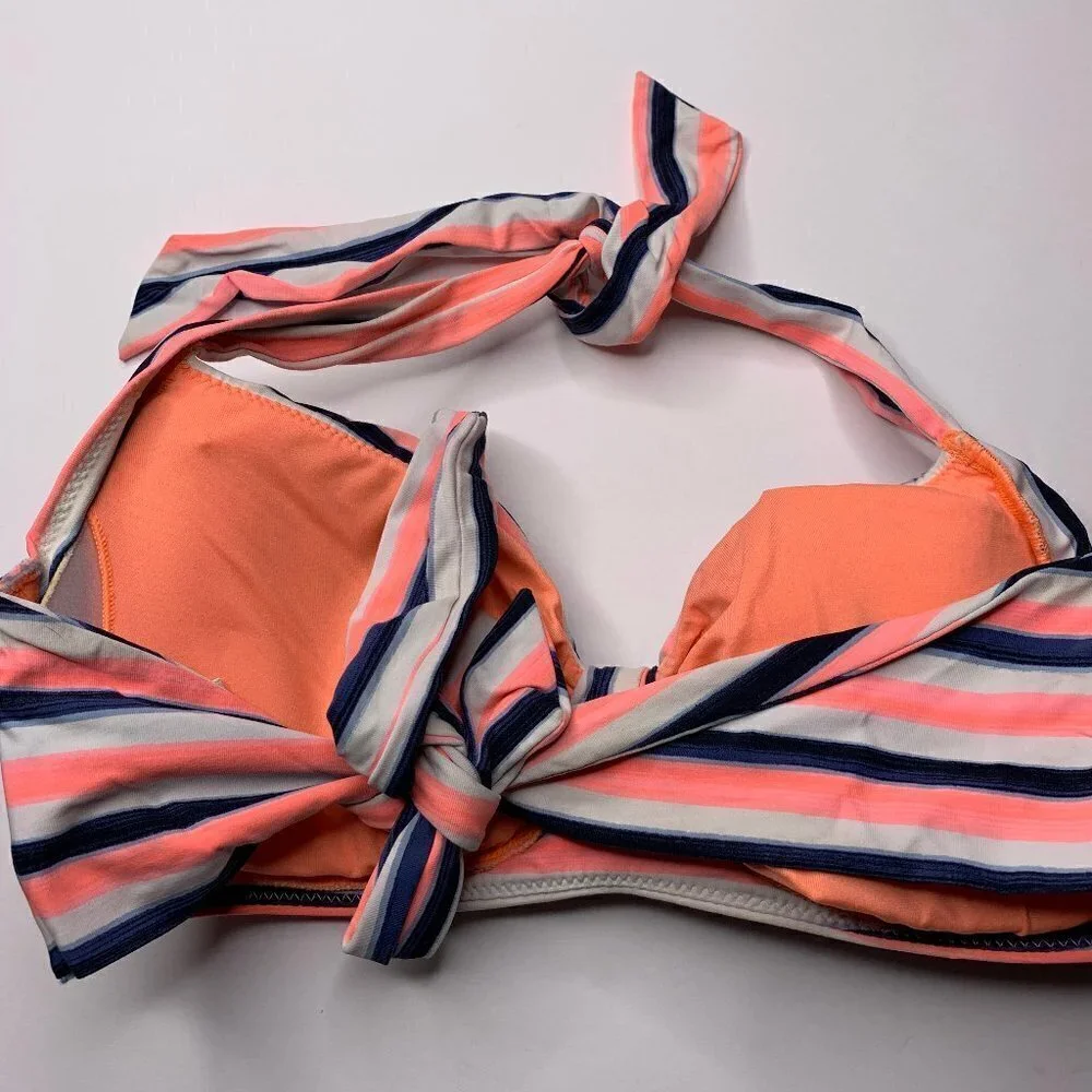 Seafolly Pink Striped Bikini Top Size 8